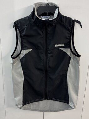 Pearl Izumi  Cycling Vest Mens M Black Gray Full Zip Reflective